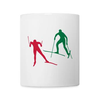 Ski Langlauf in der Loipe - Tasse - Weiß - Vorne