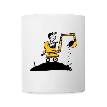 excavator t-shirt - Mug - white - Front