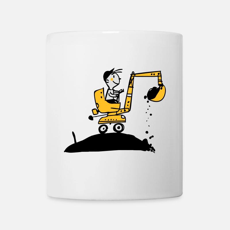 Bagger im Retro Stil - Tasse - Weiß