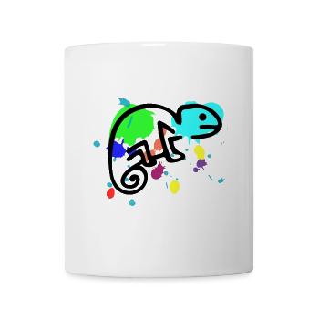 Buntes Chamäleon - Tasse - Weiß - Vorne