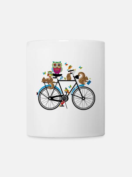 forest animals on a bike - Mug - white