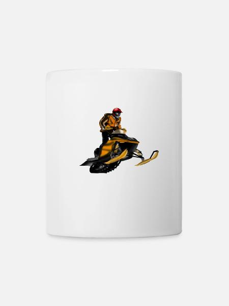 Schneemobil Rennen - Tasse - Weiß