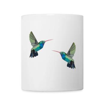 Kolibri Vogel Vögel Polygon Wellensittich Geschenk - Tasse - Weiß - Vorne