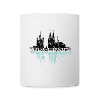 UBI BENE IBI COLONIA Köln Rhein Skyline Spruch - Tasse - Weiß - Vorne