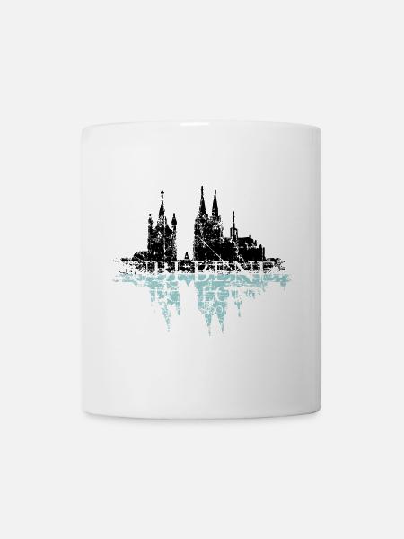 UBI BENE IBI COLONIA Köln Rhein Skyline Spruch - Tasse - Weiß