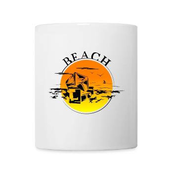 beach beach chair symbol nature sun Baltic Sea icon - Mug - white - Front