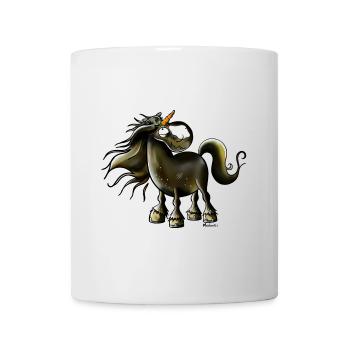 Cheval Joue Licorne - Mug blanc - blanc - Devant