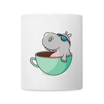 Nilpferd chillt in seiner Tasse zum abkühlen - Tasse - Weiß - Vorne