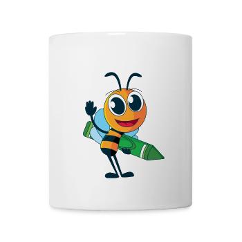Bee with crayon - Mug - white - Front