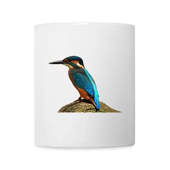 coole vögel, fischendes Eisvogel männchen - Tasse - Weiß - Vorne