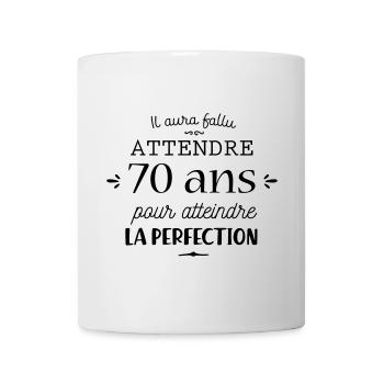 70 ans c'est la perfection - Mug blanc - blanc - Devant