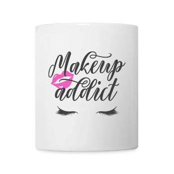 Individuelles Design rosa Lippen lange Augen Wimpern - Tasse - Weiß - Vorne