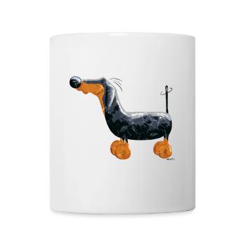 Da steht ein Dackel - Tasse - Weiß - Vorne