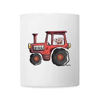 Pig driving a tractor - Mug - white - Front