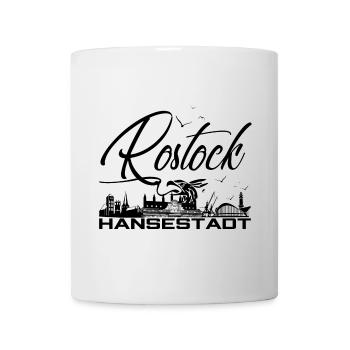 Rostock - Hansestadt - Silhouette - Tasse - Weiß - Vorne