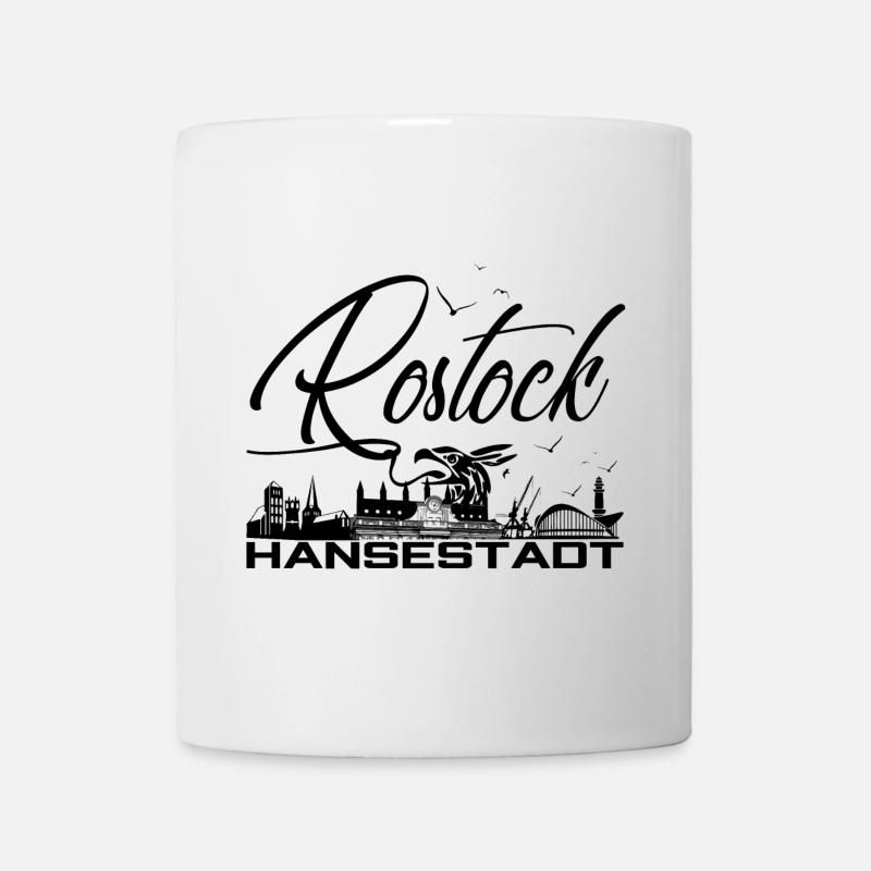 Rostock - Hansestadt - Silhouette - Tasse - Weiß