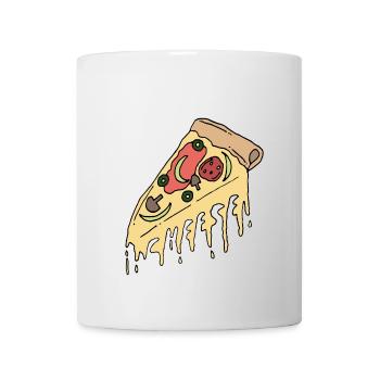 Pizza piece with melted cheese - Mug - white - Front