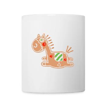 Pfefferkuchen Pferd - Lebkuchen - Backen - Gebäck - Tasse - Weiß - Vorne