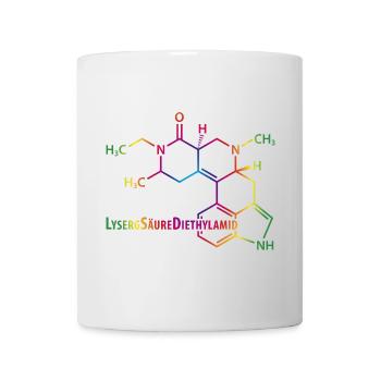 LSD Strukturformel bunter Regenbogen Drogen Rausch - Tasse - Weiß - Vorne