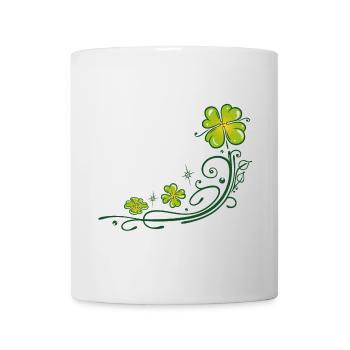 St. Patricks Day. Trèfle à quatre feuilles. - Mug blanc - blanc - Devant