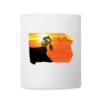 Downhill mountain bike MTB mountain bike mountains - Mug - white - Front