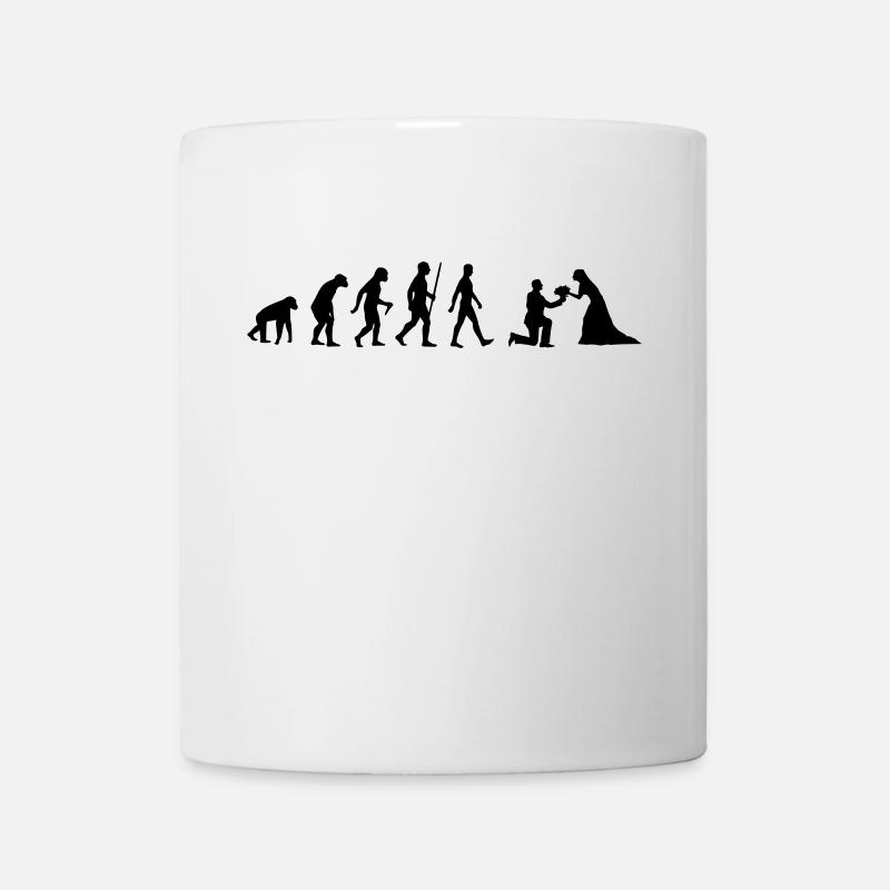Evolution Brautpaar Braut Antrag Hochzeit heiraten - Tasse - Weiß