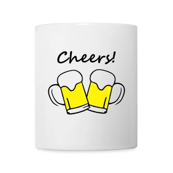 Bier, Cheers! - Tasse - Weiß - Vorne