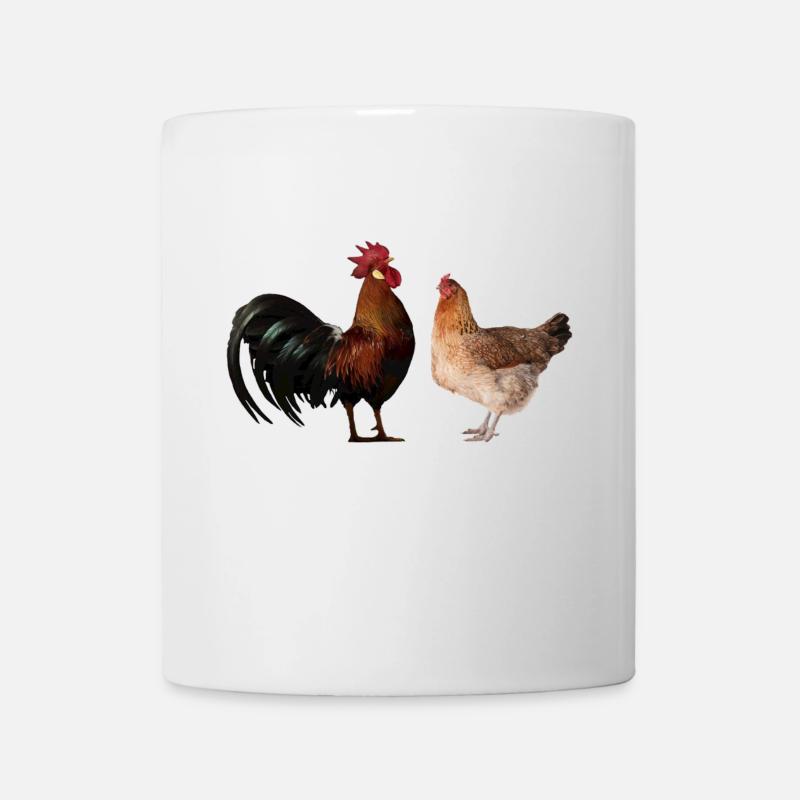 Hahn und Henne am431 - Tasse - Weiß