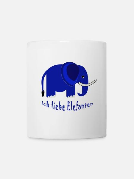Blue Elephant I Love Elephants - Mug - white