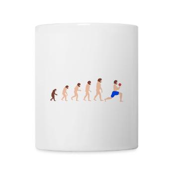 Evolution Gewichtheben Bodybuilder Funny Gym - Tasse - Weiß - Vorne