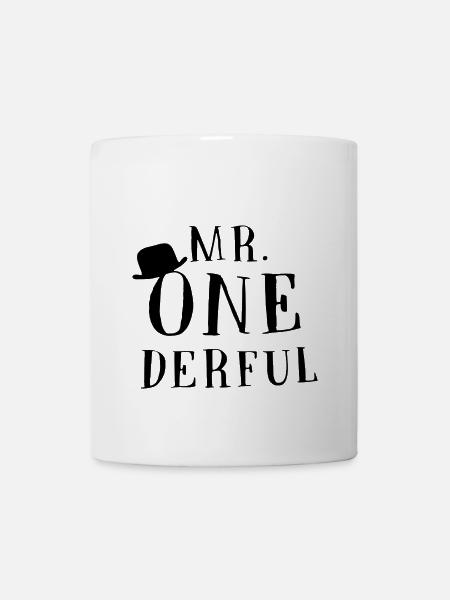Design noir Mr Onederful - Mug blanc - blanc