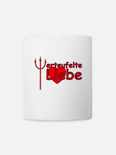 Liebe Teufel verliebt Valentinstag Ehe Paar - Tasse - Weiß