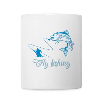 Fliegenfischen Fisch - Tasse - Weiß - Vorne