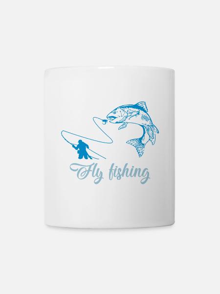Fliegenfischen Fisch - Tasse - Weiß