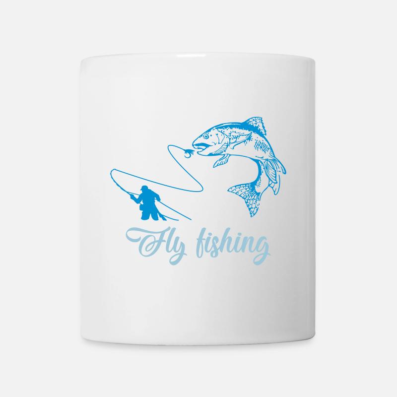 Fliegenfischen Fisch - Tasse - Weiß