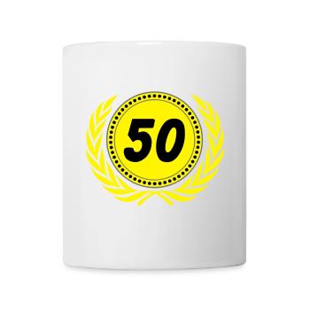 50th Birthday, 50th Anniversary Laurel Wreath(25) - Mug - white - Front