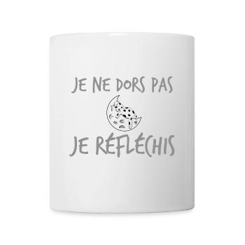 t-shirts je ne dors pas je réfléchis humour cadeau - Mug blanc - blanc - Devant