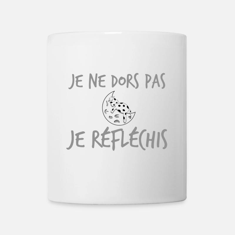 t-shirts je ne dors pas je réfléchis humour cadeau - Mug blanc - blanc
