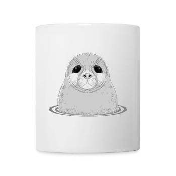 un joli bébé phoque dans l'eau - Mug blanc - blanc - Devant