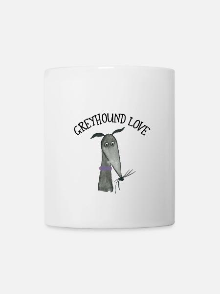 Greyhound Love lévrier noir - Mug blanc - blanc
