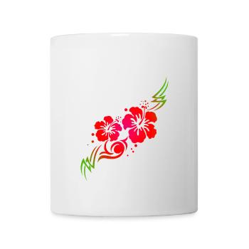 Hawaiian Flower Hibiscus Tribal Tattoo Gift Idea - Mug - white - Front