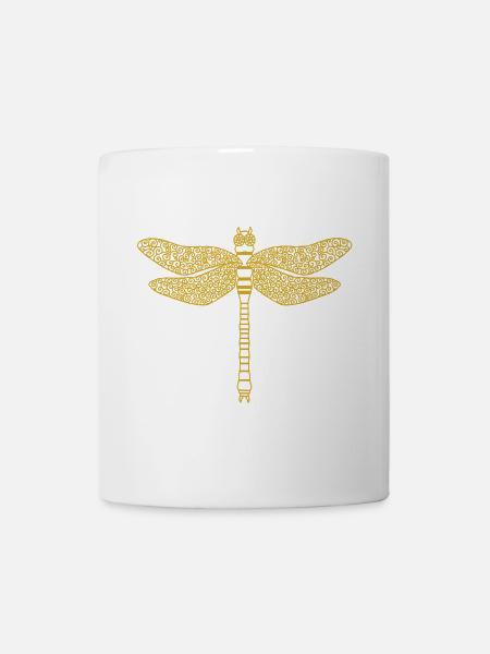 Libellule en or - Mug blanc - blanc