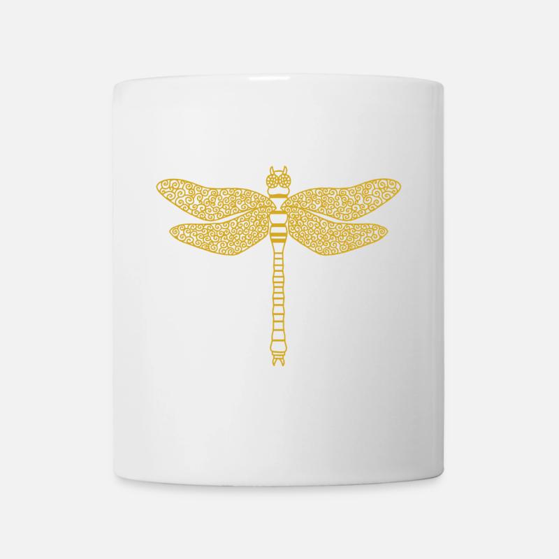 Libellule en or - Mug blanc - blanc