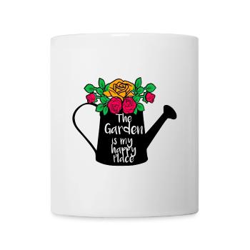 Le jardin est mon endroit heureux - Mug blanc - blanc - Devant