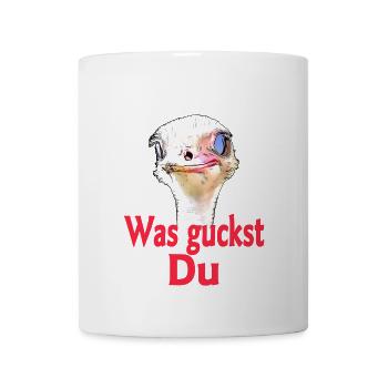 Strauss - Was guckst Du - Tasse - Weiß - Vorne