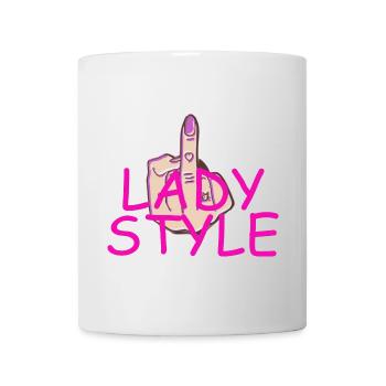 Lady Style Mittelfinger - Tasse - Weiß - Vorne