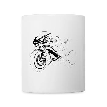 Motorcycle icon illustration race bike biker icon - Mug - white - Front