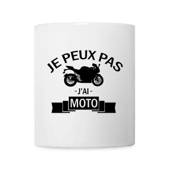 Je Peux Pas J'ai Moto Cadeau motard fun - Mug blanc - blanc - Devant