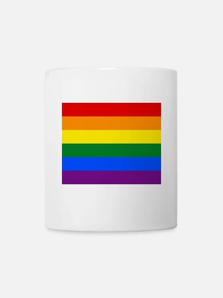 Gay pride flag CSD Rainbow Regenbogen LGBT - Tasse - Weiß