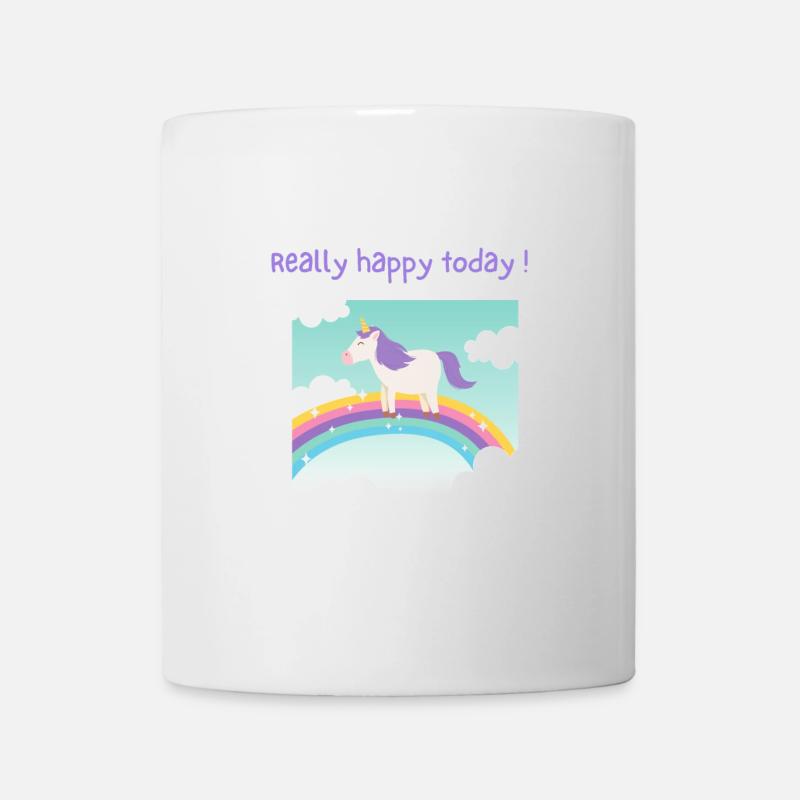 HAPPY UNICORN - Mug blanc - blanc